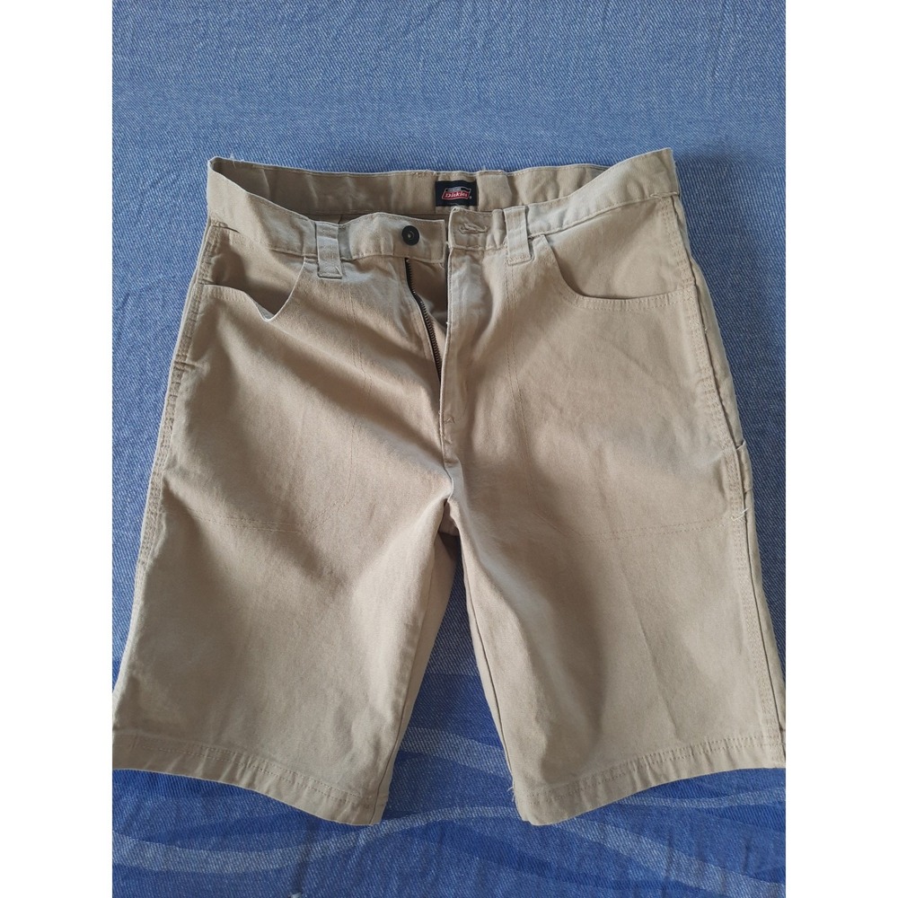 Genuine Dickies Men 32 Carpenter Canvas Shorts Tan Khaki Utility Workwear